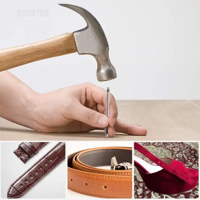 Alt view image 2 of 7 - Leather Hole Punch Set for Belts, Watch Bands and Leather Crafts, Heavy Duty 6-Piece Hollow Punch Set with Sizes 1/16, 5/64, 3/32, 1/8, 9/64 and 5/32 Inch