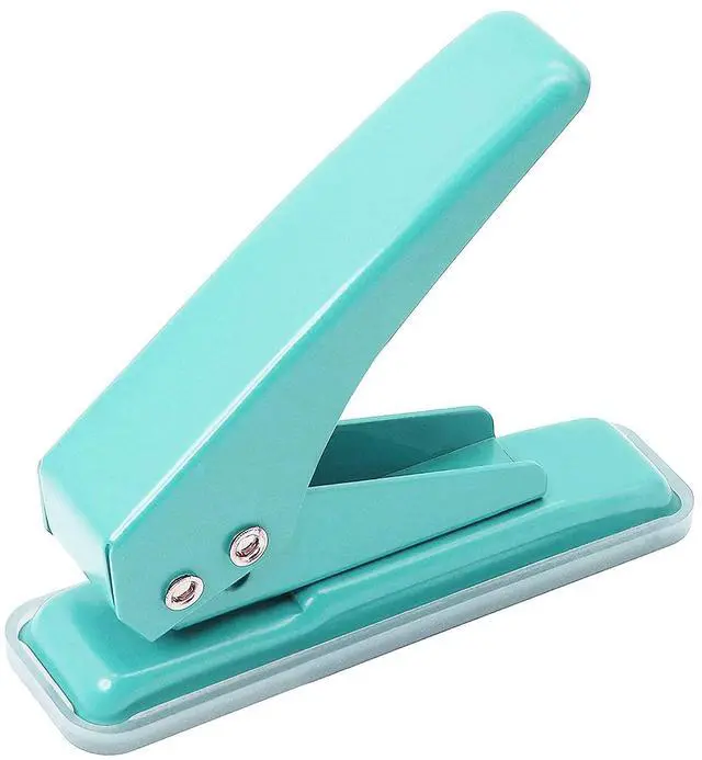 Main image of Single Hole Puncher, 1/4" Hole, 20 Sheet Capacity, Green, 1 Pack