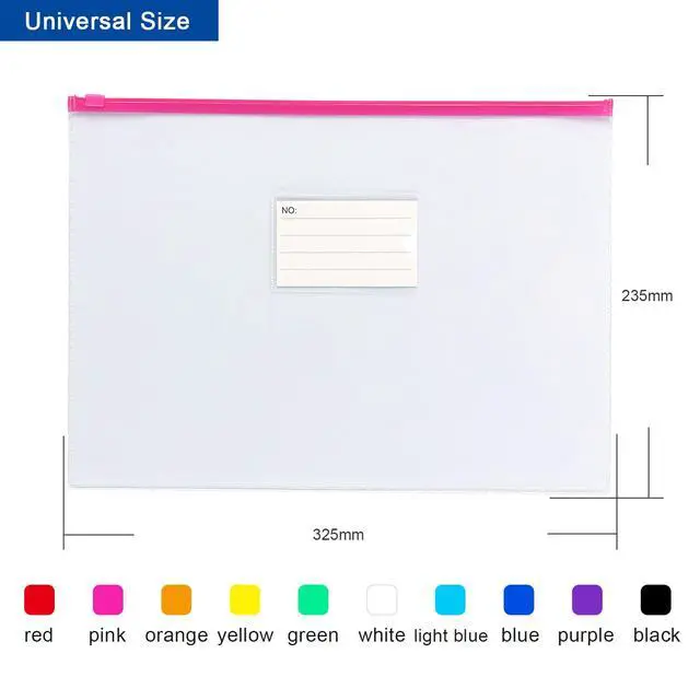 Alt view image 3 of 7 - Tamaki 10 Pack Plastic Envelope, Files Zipper Folders, 13 x 9.25 Inch