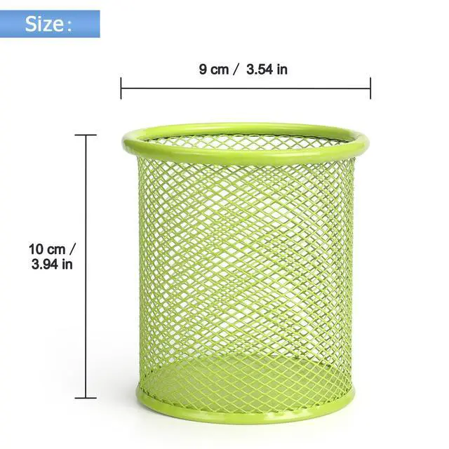 Alt view image 2 of 7 - Tamaki Pen Holder Cup for Desk, Wire Mesh Pencil Cup Holder for Desk Office Pen Organizer (Green)