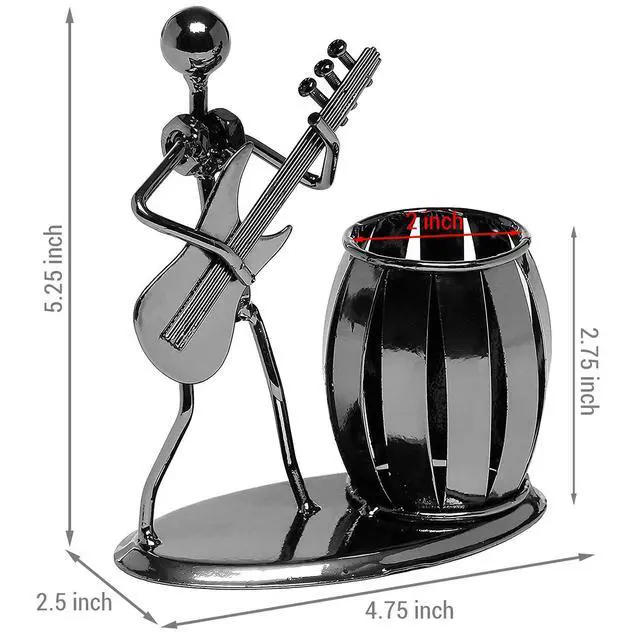 Alt view image 2 of 6 - MyGift Pen Holder For Desk,Office Decor Desk Accessories For Men Music Decor Guitar Accessories Gifts For Men Guitar Players Boss Male