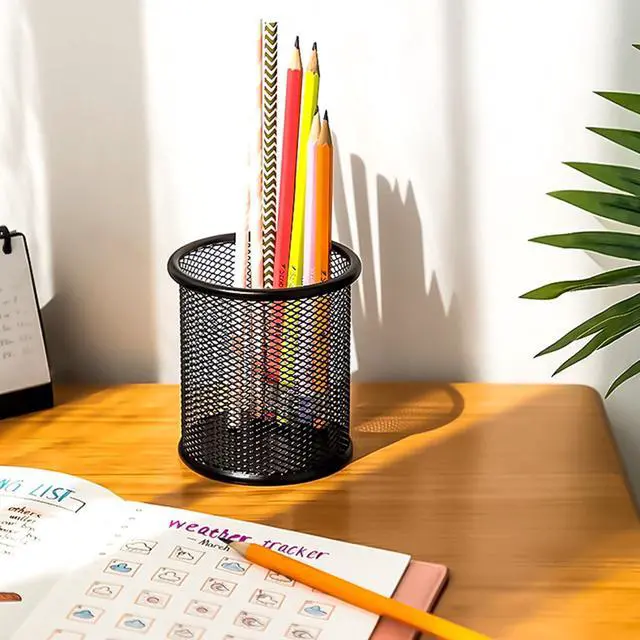 Alt view image 3 of 7 - AYANICA Pen Holder Pencil Organizer Mesh Cup Marker Tape Clip Scissors Container for Office Desk School Student and Teacher