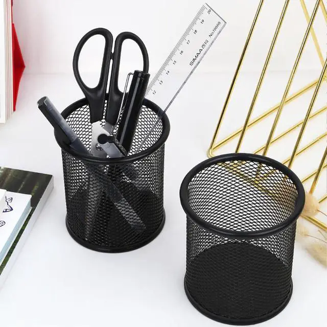 Alt view image 7 of 7 - AYANICA Pen Holder Pencil Organizer Mesh Cup Marker Tape Clip Scissors Container for Office Desk School Student and Teacher