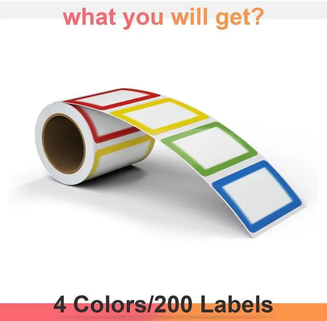 Alt view image 3 of 7 - MFLABEL® Colorful Plain Name Tag Labels - 200 Stickers, 3.5 x 2.25 Inch, Colorful Border Name Tags for Office, Meetings, School, Home, Events, and Parties