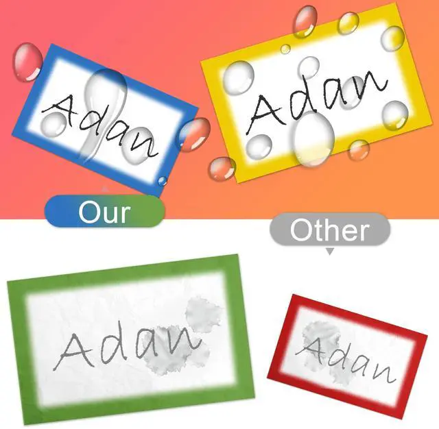 Alt view image 4 of 7 - MFLABEL® Colorful Plain Name Tag Labels - 200 Stickers, 3.5 x 2.25 Inch, Colorful Border Name Tags for Office, Meetings, School, Home, Events, and Parties