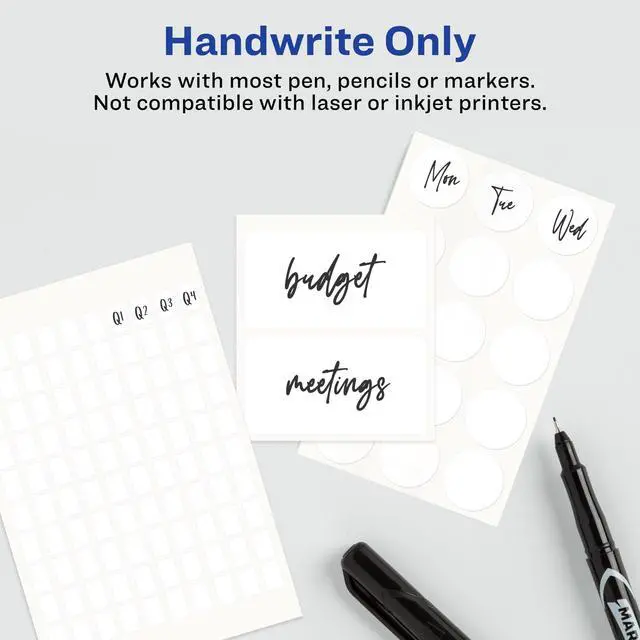 Alt view image 3 of 5 - Avery Multi-Use Removable Labels, 1/2" x 3/4", White, Non-Printable, 525 Blank Labels Total (6737)