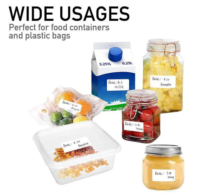 Alt view image 6 of 6 - 1000 Pcs Blank Removable Freezer Labels Water Oil Resistant for Food Containers Jars Pantry Organization (Each Measures 1 x 2)