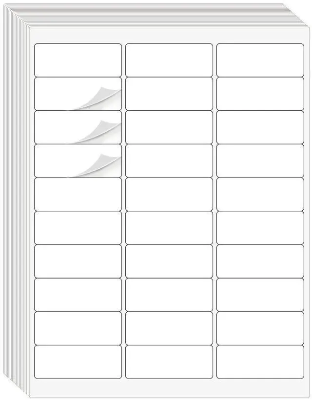 Main image of 1" x 2-5/8" Address Labels 900 Labels Sticker Paper for Laser/Ink Jet Printer mailing Labels 8.5"×11" White 30 per Sheet