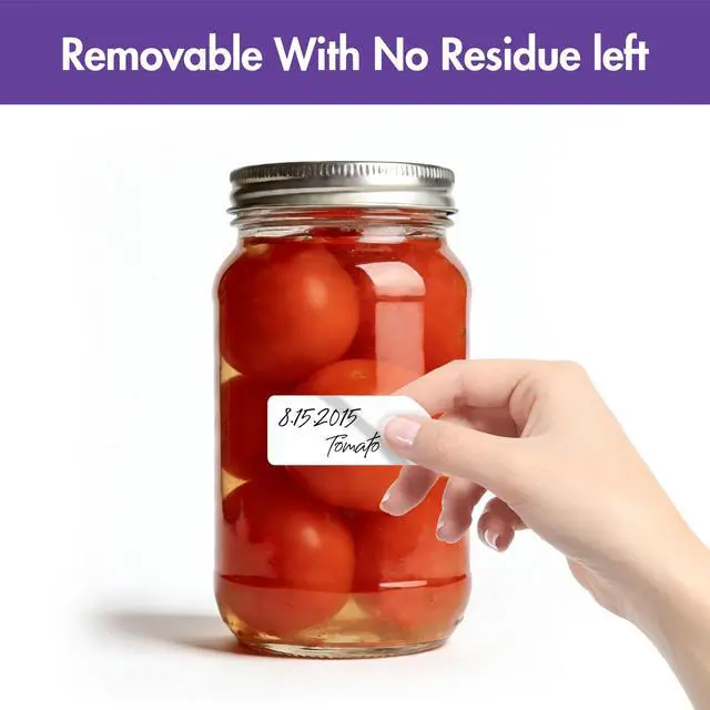 Alt view image 3 of 7 - 1000 Removable Food Labels, Water/Oil/Tear Resistant Blank Stickers with Perforation Line for Food Containers, Freezer, Fridge, Jars, Pantry, Organization (1 x 2)