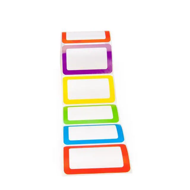 Alt view image 4 of 6 - L LIKED 500 Stickers - 3.5" x 2.25"Colors Plain Name tag Labels with Perforated Line for School Office Home (Blank - 500 Labels)