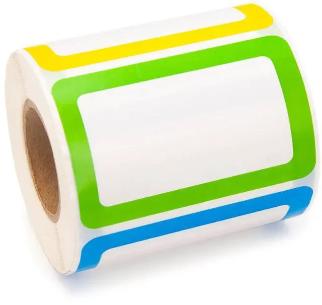 Alt view image 6 of 6 - L LIKED 500 Stickers - 3.5" x 2.25"Colors Plain Name tag Labels with Perforated Line for School Office Home (Blank - 500 Labels)