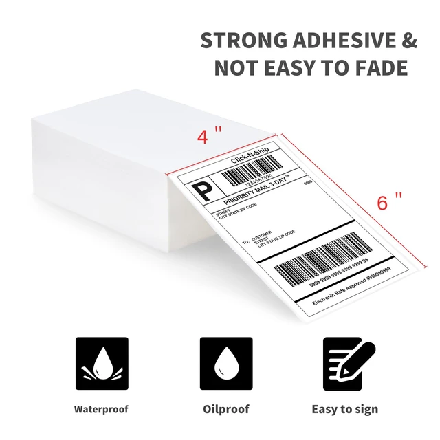 Alt view image 2 of 7 - L Liked 1000 4x6 Thermal Shipping Labels, Perforated, Commercial Grade 4x6 Shipping Labels, BPA Free, Blue Back, Strong Adhesive, Compatible with Zebra & Rollo Printer