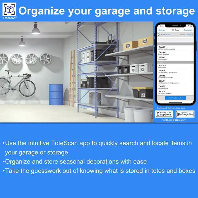 Alt view image 4 of 7 - ToteScan Intelligent QR Labels for Organization/Moving/Storage (45 Unique Labels, 2.5"x3")