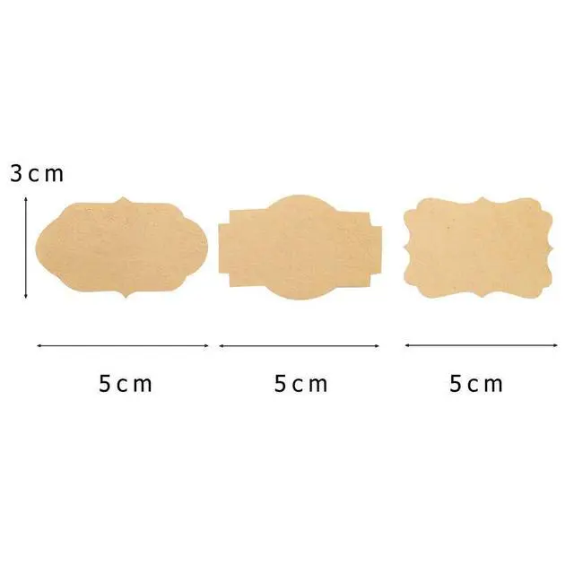 Alt view image 3 of 6 - 300 Pcs Self-Adhesive Gift Tags Name Jar Labels Stickers, 1 x 2 in, Brown