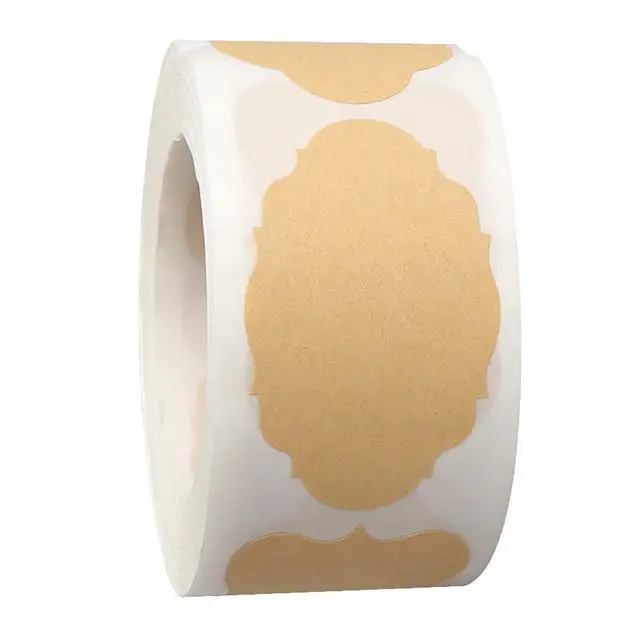 Alt view image 2 of 6 - 300 Pcs Self-Adhesive Gift Tags Name Jar Labels Stickers, 1 x 2 in, Brown
