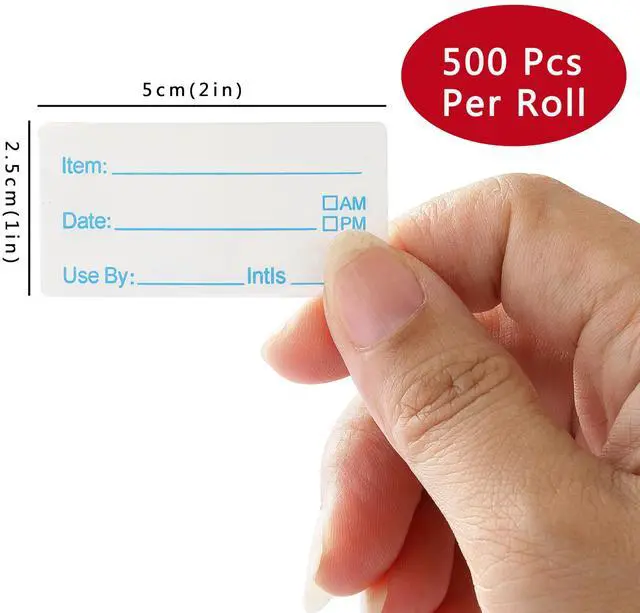 Alt view image 2 of 7 - 1000 Labels for Food Containers, No-Residue Food Labels and Easy to Write on, Removable Date Freezer Labels Sticker, 1 x 2 Inch