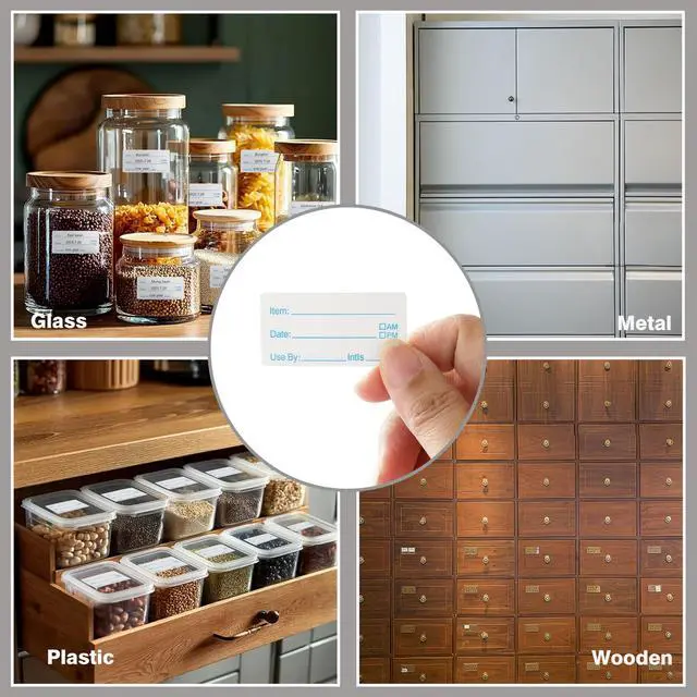 Alt view image 4 of 7 - 1000 Labels for Food Containers, No-Residue Food Labels and Easy to Write on, Removable Date Freezer Labels Sticker, 1 x 2 Inch