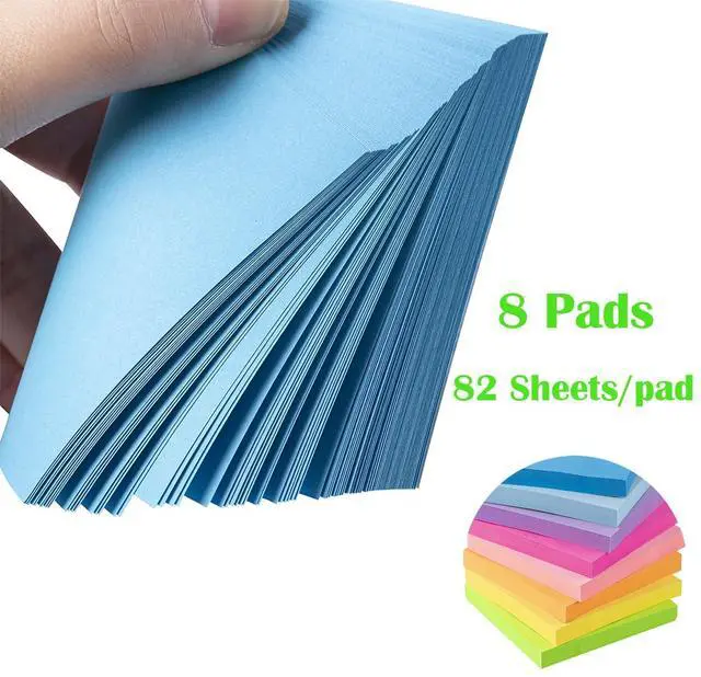 Alt view image 3 of 7 - Sticky Notes 3x3 Inches,Bright Colors Self-Stick Pads, Easy to Post for Home, Office, Notebook, 82 Sheets/pad