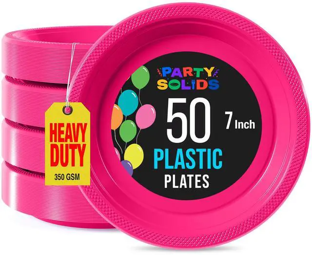 Main image of 7" Cerise plastic plates (50)