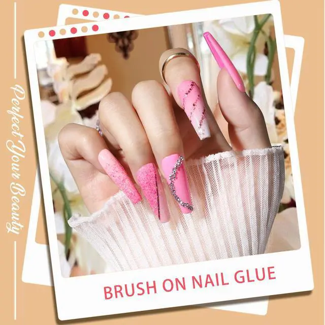 Alt view image 5 of 7 - Teenitor Clear Coffin Nail Tips Set, Long Acrylic Nail Kit Full Cover Clear Press On Nails, 600 Pcs Fake Nails with Glue, Acrylic Nail Clipper Files and Buffer Polisher
