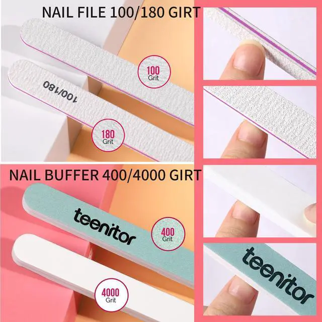 Alt view image 6 of 7 - Teenitor Clear Coffin Nail Tips Set, Long Acrylic Nail Kit Full Cover Clear Press On Nails, 600 Pcs Fake Nails with Glue, Acrylic Nail Clipper Files and Buffer Polisher