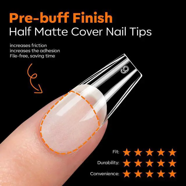 Alt view image 6 of 7 - modelones Medium Coffin Nail Tips, Pre-shaped Soft Gel Tips Fake Nails False Acrylic Clear Full Cover Press on Extension Kit Gel Manicure DIY at Home 216PCS 12Sizes