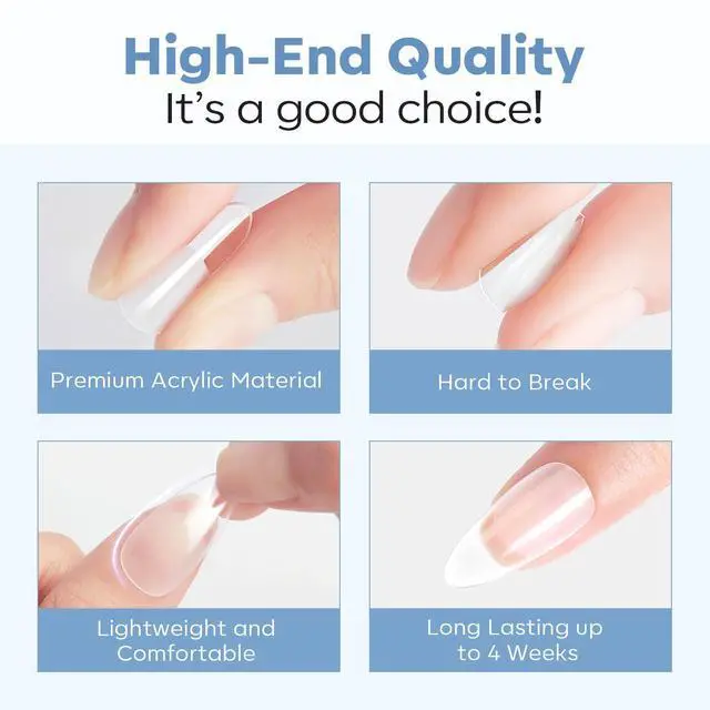 Alt view image 7 of 7 - modelones Medium Coffin Nail Tips, Pre-shaped Soft Gel Tips Fake Nails False Acrylic Clear Full Cover Press on Extension Kit Gel Manicure DIY at Home 216PCS 12Sizes