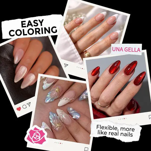 Alt view image 2 of 7 - UNA GELLA Almond Nail Tips 216pcs Medium Almond Press on Nails Pre-shape Gel Fake Nails for Full Cover Acrylic French False Nails For Nail Extension, DIY Salon 12 Sizes Gelly Tips