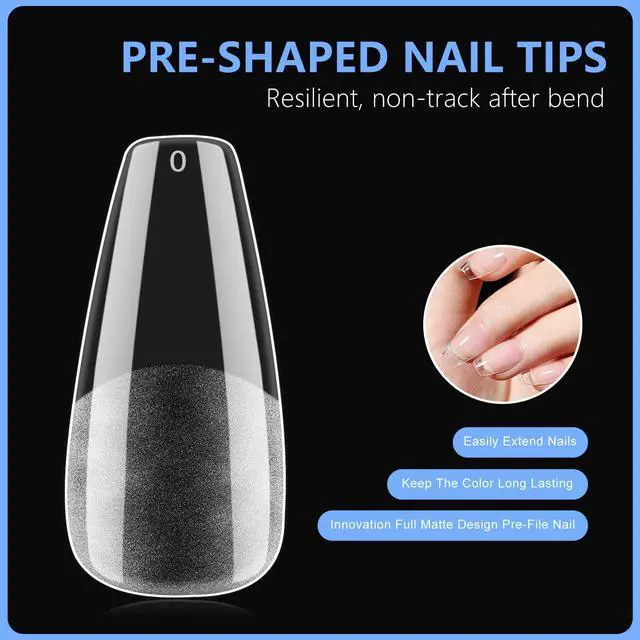 Alt view image 6 of 7 - Coffin Nail Tips Press on Nails, Fake Nails for DIY Home Nail Art, Long Full Cover Acrylic Nail Tips 600Pcs, Semi - Matte Finish for Salons & Gifts - Viywicz
