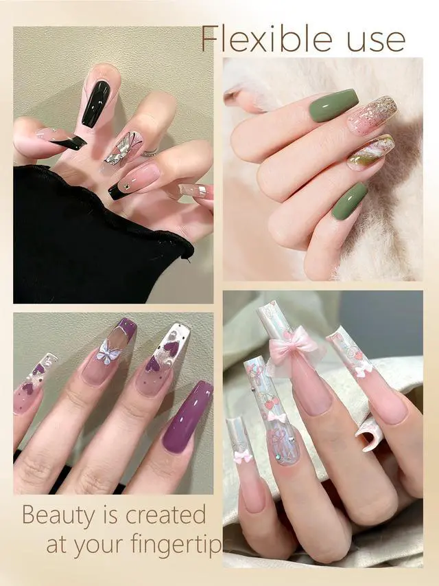 Alt view image 3 of 7 - AORAEM Square Nail Tips, Pre-Shaped Clear Acrylic Fake Nails, Full Cover Half Matte Press On Nails for Home DIY Nail Salons, 240PCS Long Tapered Square