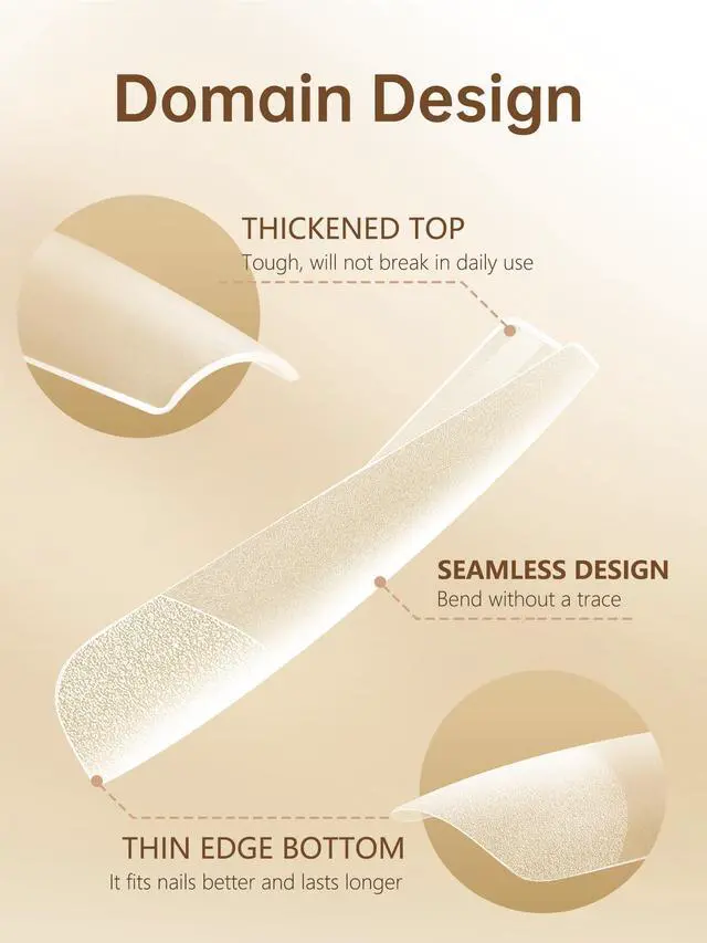 Alt view image 5 of 7 - AORAEM Square Nail Tips, Pre-Shaped Clear Acrylic Fake Nails, Full Cover Half Matte Press On Nails for Home DIY Nail Salons, 240PCS Long Tapered Square