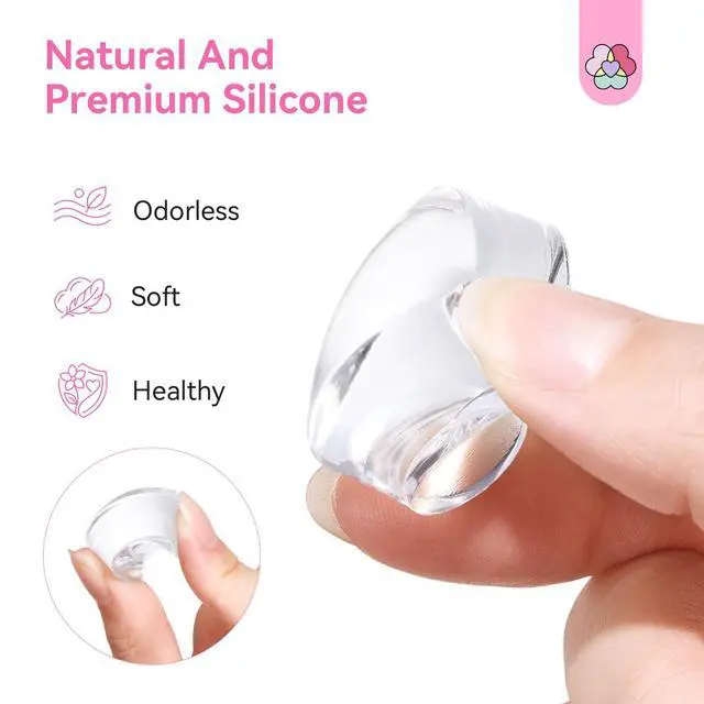 Alt view image 3 of 7 - Saviland French Tip Nail Stamp: 4PCS Nail Art Stamper Kit Clear Silicone Nails Stamping Long & Short Jelly Stamper with Scrapers Nails Stamper Kit for French Manicure Home DIY Salon