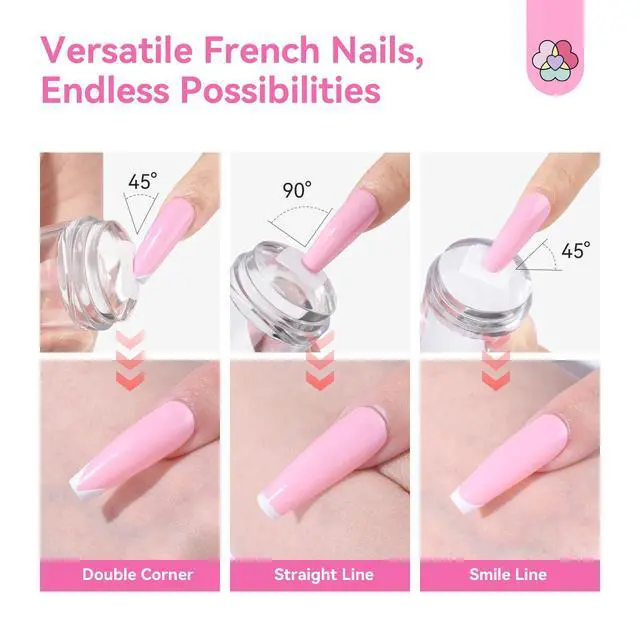 Alt view image 5 of 7 - Saviland French Tip Nail Stamp: 4PCS Nail Art Stamper Kit Clear Silicone Nails Stamping Long & Short Jelly Stamper with Scrapers Nails Stamper Kit for French Manicure Home DIY Salon