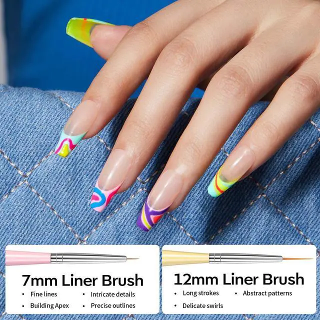 Alt view image 4 of 7 - Modelones Nail Art Brushes Set, Nail Brush kit Gel Polish, Extension Gel, Liner, Clean up, Carving, Apex Building, Dotting Pens Professional Tools for Drawing Painting 3D Design Salon & DIY Use