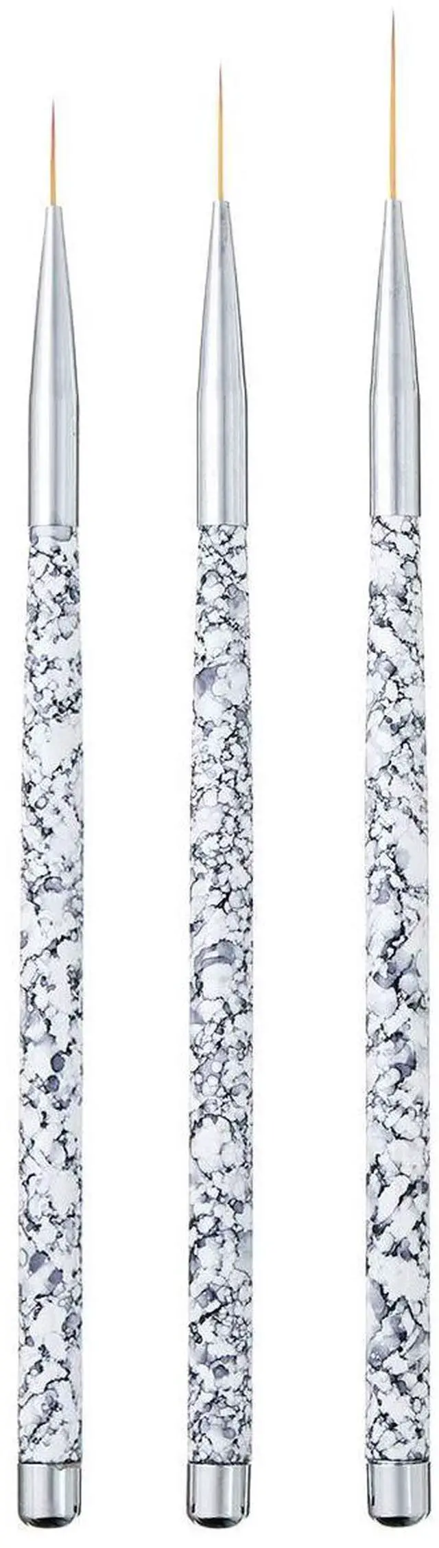 Main image of Tbestmax Professional Nail Art Liner Brush UV Gel Painting Acrylic Nail Brushes Striping Brushes for Short Strokes Details Blending Elongated Lines 3 pcs