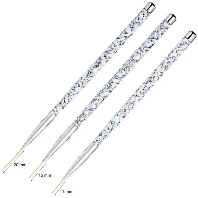 Alt view image 3 of 7 - Tbestmax Professional Nail Art Liner Brush UV Gel Painting Acrylic Nail Brushes Striping Brushes for Short Strokes Details Blending Elongated Lines 3 pcs