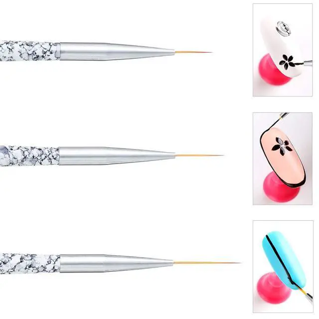 Alt view image 5 of 7 - Tbestmax Professional Nail Art Liner Brush UV Gel Painting Acrylic Nail Brushes Striping Brushes for Short Strokes Details Blending Elongated Lines 3 pcs