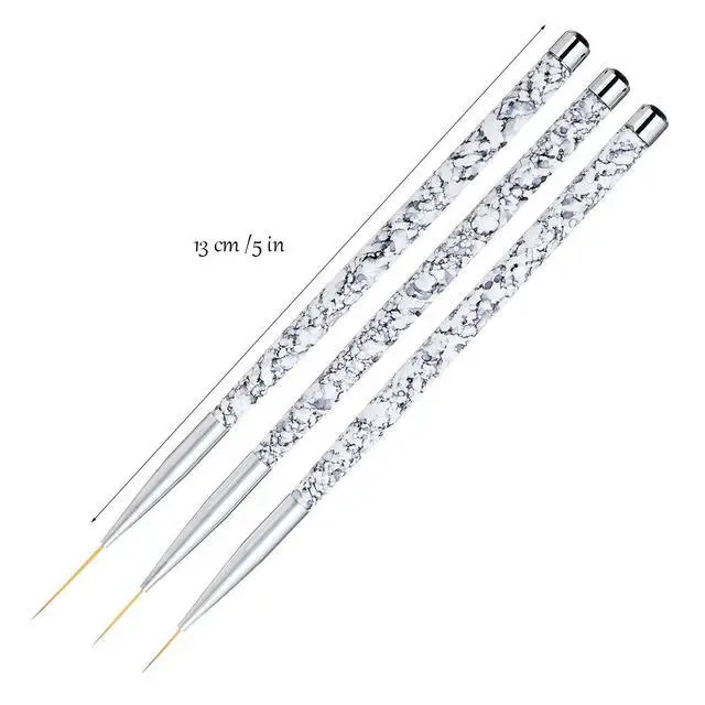 Alt view image 7 of 7 - Tbestmax Professional Nail Art Liner Brush UV Gel Painting Acrylic Nail Brushes Striping Brushes for Short Strokes Details Blending Elongated Lines 3 pcs