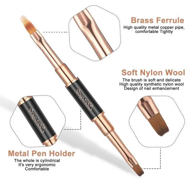 Alt view image 6 of 7 - Double-Ended Acrylic Nail Art Brushes Set, Etercycle Gel Polish Nail Art Design Pen Painting Tools Nail Art Liner Brush and Nail Dotting Pen for Acrylic Application Salon at Home DIY Manicure
