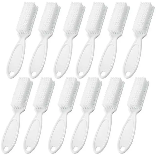 Main image of SQULIGT 12Pcs Nail Brush for Cleaning Fingernails, Handle Grip Cleaning Brush for Nail and Toenail, Nail Dust Brush Manicure Pedicure Tools Scrubbing Brush Women Men Home Salon(White)