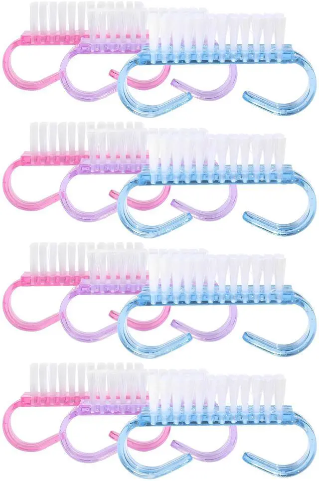 Main image of 12-Pack Handle Grip Nail Brush(assorted color), Fingernail Scrub Cleaning Brushes for Toes and Nails Cleaner, Pedicure Brushes for Men and Women