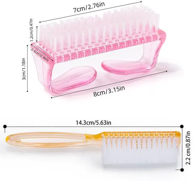 Alt view image 3 of 7 - Handle Grip Nail Brush, Hand Fingernail Scrub Cleaning Brushes for Toes and Nails Cleaner, Pedicure Scrubbing tool kit for Men and Women 5 Pack (Multicolor)