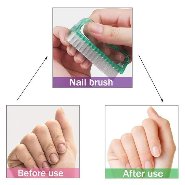 Alt view image 5 of 7 - Handle Grip Nail Brush, Hand Fingernail Scrub Cleaning Brushes for Toes and Nails Cleaner, Pedicure Scrubbing tool kit for Men and Women 5 Pack (Multicolor)
