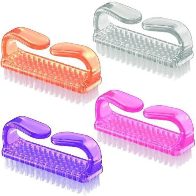 Main image of ROLECK 4 Pcs Nail Brush for daily Use - 4 Different Kinds of Fingernail brush with Plastic Handle Nail brush for cleaning Fingernails and Pedicure for Toes and Nails Men Women