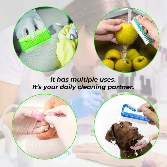Alt view image 3 of 6 - ROLECK 4 Pcs Nail Brush for daily Use - 4 Different Kinds of Fingernail brush with Plastic Handle Nail brush for cleaning Fingernails and Pedicure for Toes and Nails Men Women