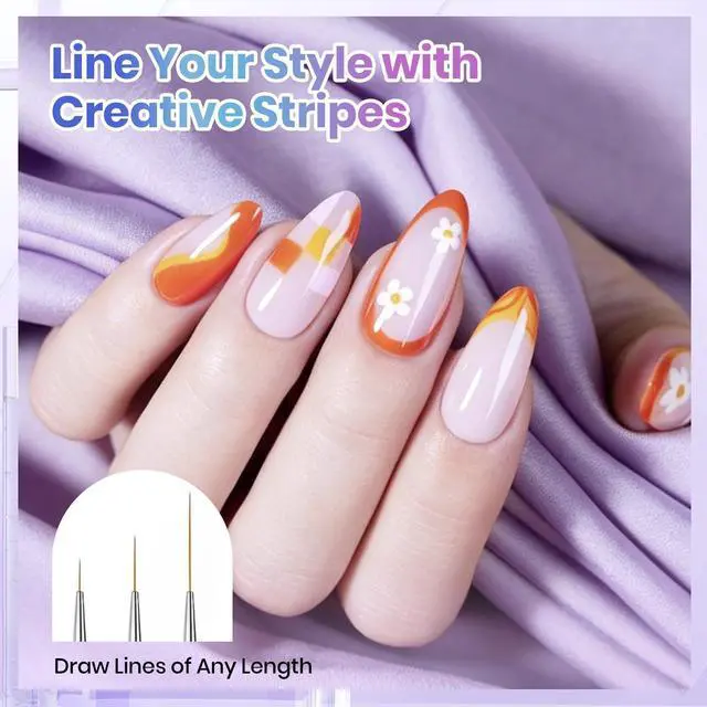 Alt view image 3 of 7 - Beetles Nail Art Brushes 8pcs Crystal Nail Art Tools Double-headed Nails Dotting Tool, Striping Liner Brushes for Nails with Pearls Bowknot Stickers, DIY Home Salon Manicure Design Tools
