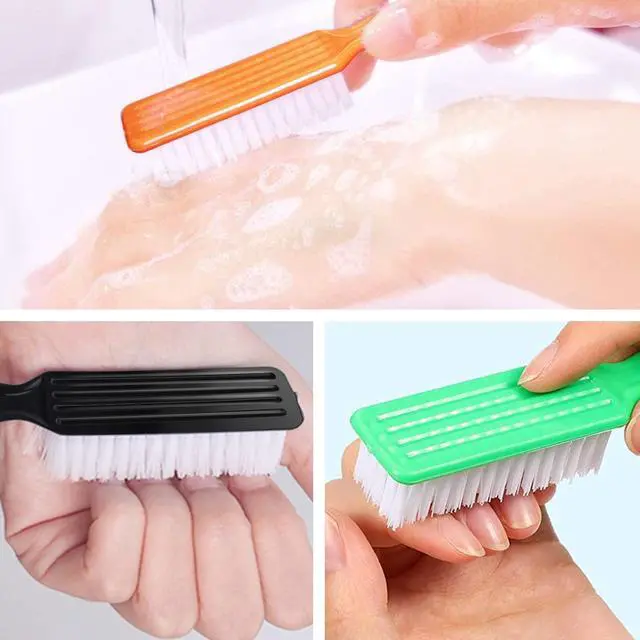 Alt view image 3 of 7 - 10 Pcs Handle Grip Nail Brush, NICEMOVIC Hand Fingernail Cleaner Brush Manicure Tools Scrub Cleaning Brushes Kit, Use for Toe and Nail Cleaning (Bright Colors)