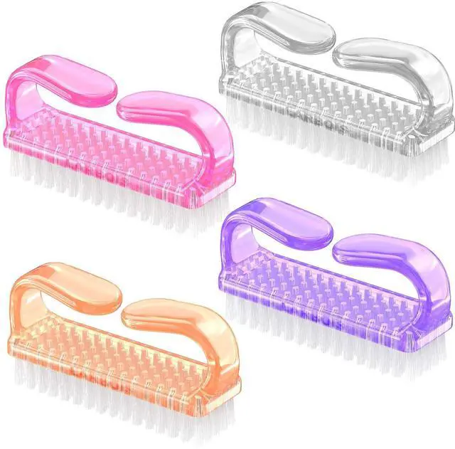 Main image of Larbois Handle Grip Nail Brush, Nail Brushes Hand Fingernail Brush Cleaner Scrubbing Kit Pedicure for Toes and Nails Men Women (4 Pack)