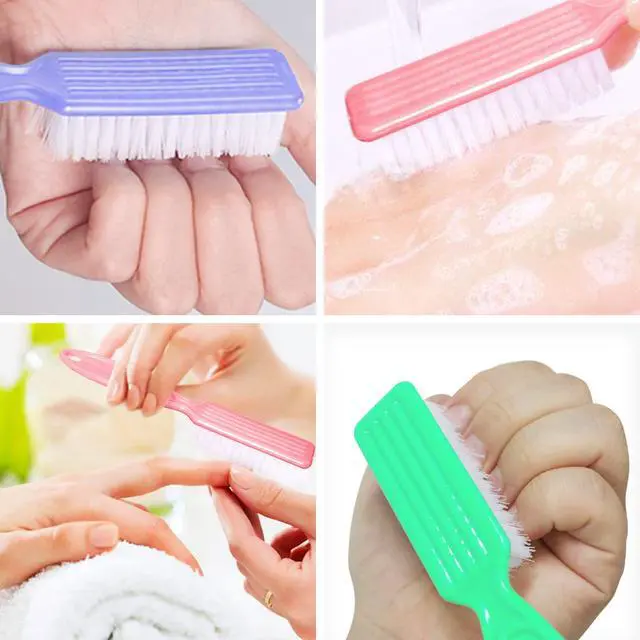 Alt view image 4 of 7 - HOFASON 6 Pack Nail Brush for Cleaning Fingernails, Nail Brush Handle Grip Brush for Nail and Toenail Foot, Nail Dust Brush Manicure Pedicure Tools Scrubbing Brush Women Men Home Salon (Macaron)
