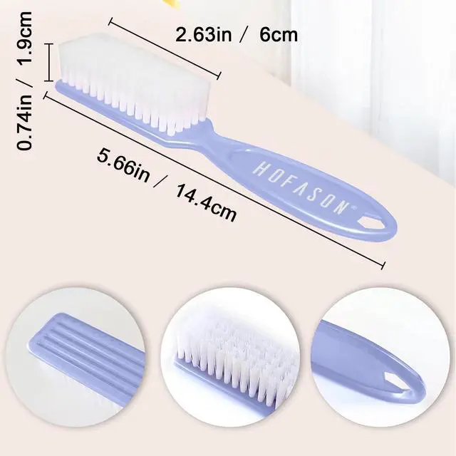 Alt view image 3 of 7 - HOFASON 6 Pack Nail Brush for Cleaning Fingernails, Nail Brush Handle Grip Brush for Nail and Toenail Foot, Nail Dust Brush Manicure Pedicure Tools Scrubbing Brush Women Men Home Salon (Macaron)